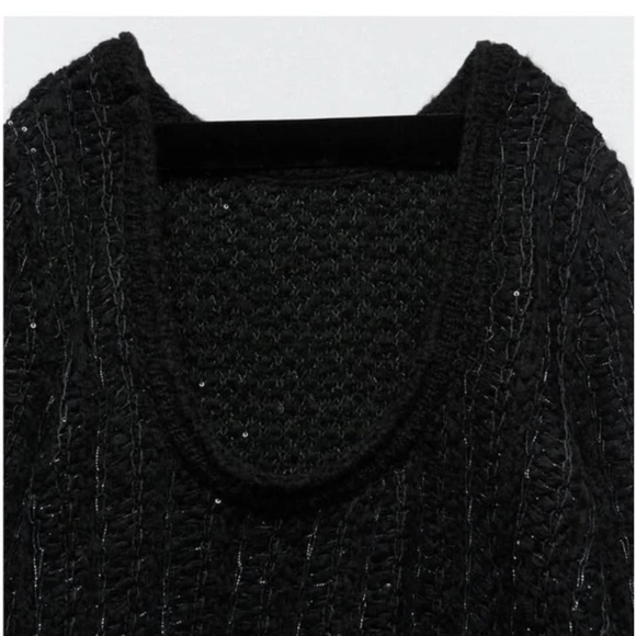 Zara Open Back Tweed Sweater Mini Dress Size S - Picture 5 of 6